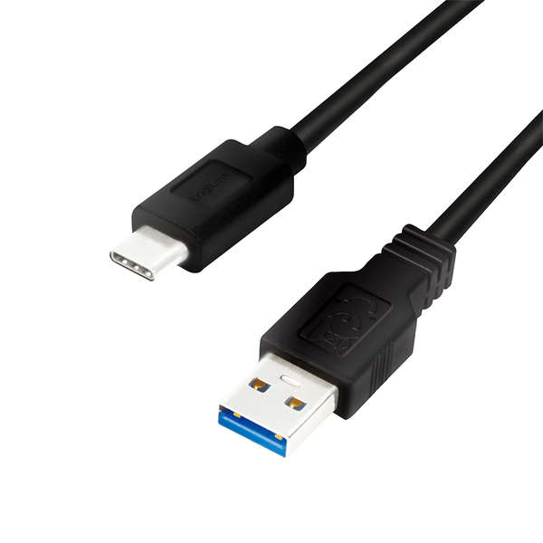 Naar omschrijving van CU0168 - USB 3.2 Gen1x1 cable, USB-A male to USB-C male, black, 1m