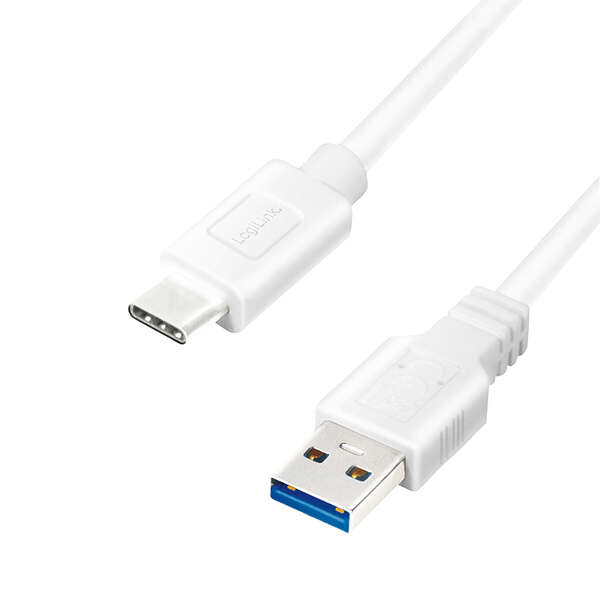 Naar omschrijving van CU0176 - USB 3.2 Gen1 Type-C cable, C/M to A/M, 5 Gbps, 60W, white, 2 m