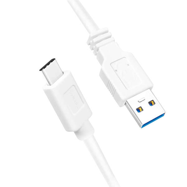 Naar omschrijving van CU0176 - USB 3.2 Gen1 Type-C cable, C/M to A/M, 5 Gbps, 60W, white, 2 m