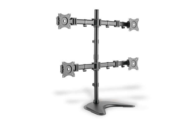 Naar omschrijving van DA-90364 - Quad Monitor Desk Stand/Clamp Mount, black 15-27
