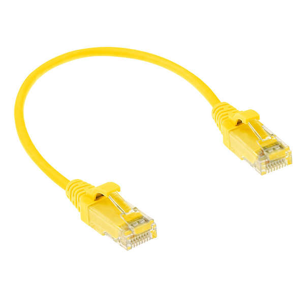 Naar omschrijving van DC9802 - ACT Geel LSZH U/UTP CAT6 slimline patchkabel snagless 2m