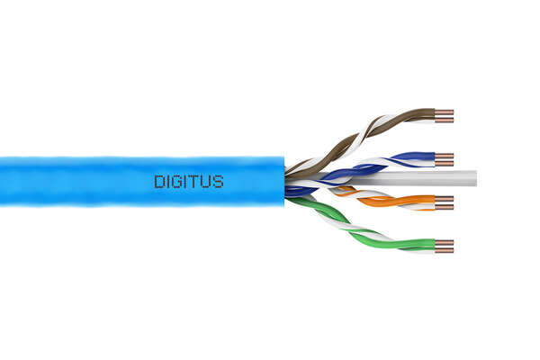 Naar omschrijving van DK-1614-A-VH-305 - CAT 6A U-UTP installation cable, 500 MHz Dca (EN 50575), AWG 23/1, 305 m drum, Sx, blue
