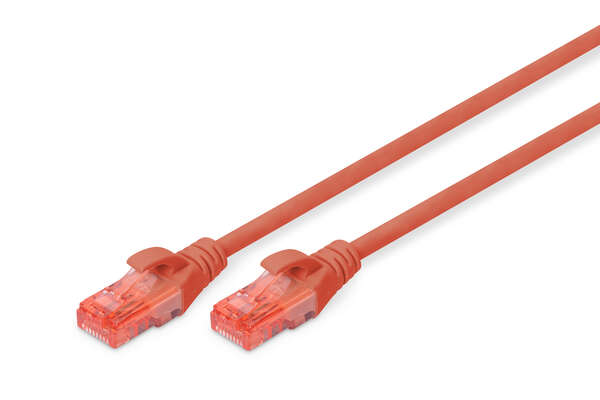 Naar omschrijving van DK-1617-005-R - CAT 6 U-UTP patch cord, Cu, LSZH AWG 26/7, length 0.50 m, color red