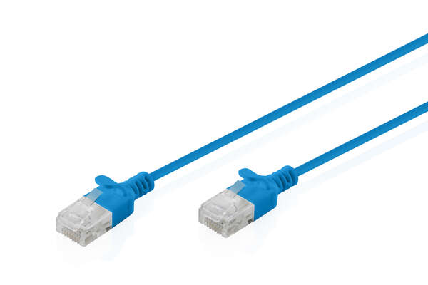 Naar omschrijving van DK-1618-010S-B - CAT 6 U-UTP slim patch cord, Cu, LSZH AWG 32/7, length 1 m, Blue