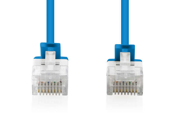 Naar omschrijving van DK-1618-003S-B - CAT 6 U-UTP slim patch cord, Cu, LSZH AWG 32/7, length 0.3m, Blue