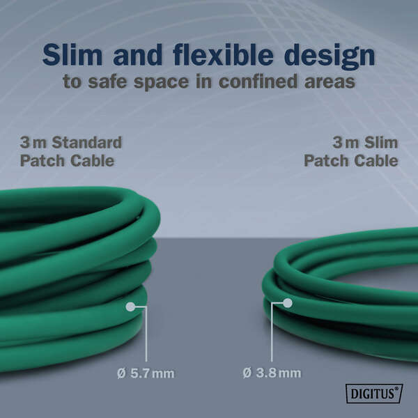 Naar omschrijving van DK-1632-A-010S-G - CAT 6A F-FTP Slim Patch cord, Cu, LSZH AWG 32/7, length 1m, Green