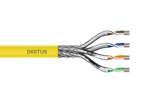 Naar omschrijving van DK-1743-A-VH-1 - CAT 7A S-FTP installation cable, 1500 MHz Dca, AWG 22/1, 100 m ring, Sx, RAL 1016