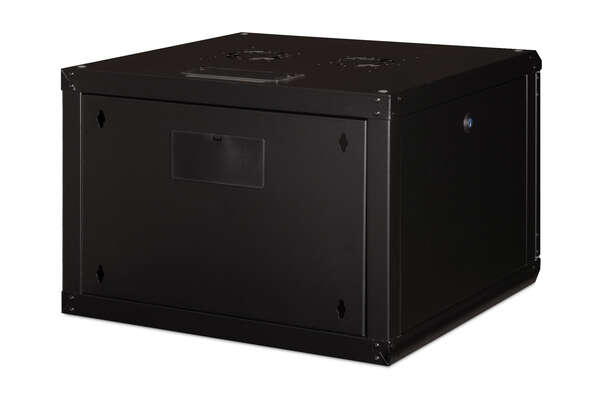 Naar omschrijving van DN-19-07U-6-6-SW - 7U wall mounting cabinet, Unique 420x600x600 mm, color black (RAL 9005)