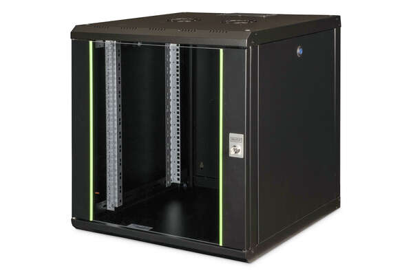 Naar omschrijving van DN-19-12U-6-6-SW - 12U wall mounting cabinet, Unique 643x600x600 mm, color black (RAL 9005)