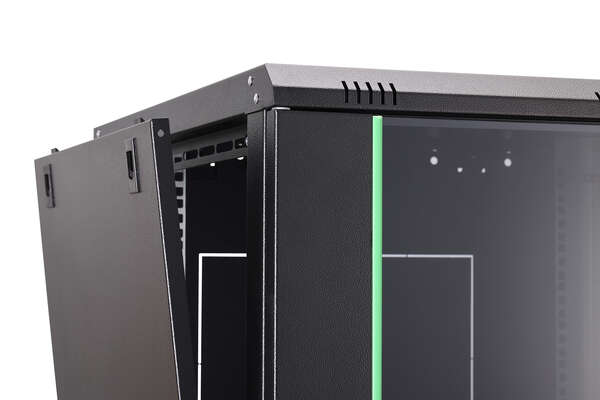 Naar omschrijving van DN-19-16U-6-6-EC-SW - 16U wall mounting cabinet 789x600x600 mm, color black (RAL 9005)