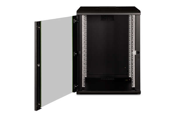 Naar omschrijving van DN-19-16U-6-6-SW - 16U wall mounting cabinet, Unique 820x600x600 mm, color black (RAL 9005)