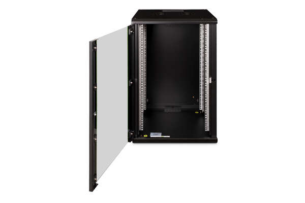 Naar omschrijving van DN-19-20U-6-6-SW - 20U wall mounting cabinet, Unique 998x600x600 mm, color black (RAL 9005)