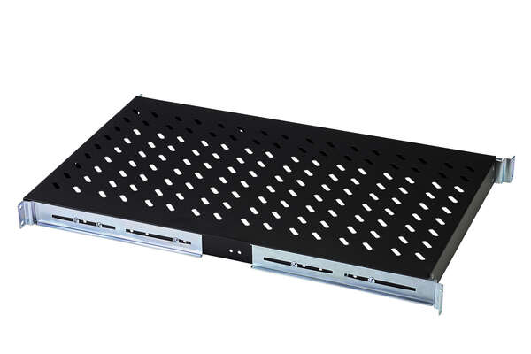Naar omschrijving van DN-19-TRAY-1-1000-SW - 1U fixed shelf for racks from 1000 mm depth 44x483x737 mm, up to 100 kg, black (RAL 9005)