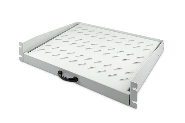 Naar omschrijving van DN-19-TRAY-2-450 - 2U extendib. shelf for cabinets from 450 mm depth 88x483x352 mm, up to 30 kg, grey (RAL 7035)