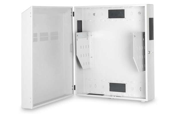 Naar omschrijving van DN-19-WM-V4U-SL - Wall mounting cabinet, slim 800x640x220 mm, 4U vertical, color grey (RAL 7035)