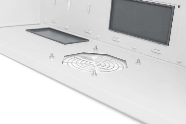 Naar omschrijving van DN-19-WM-V6U-SL - Wall mounting cabinet, slim 800x640x309 mm, 6U vertical, color grey (RAL 7035)