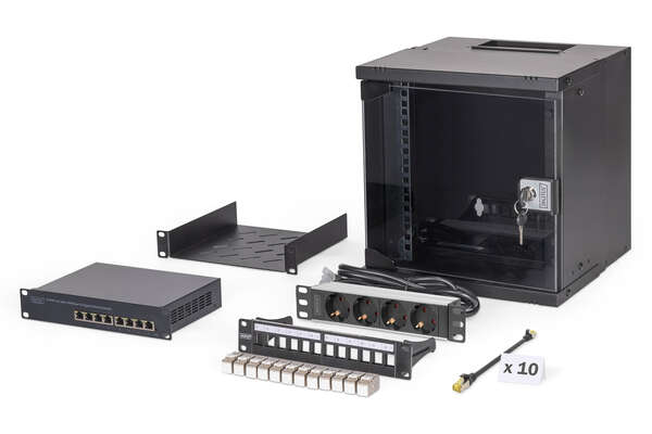 Naar omschrijving van DN-49101-SET - DIGITUS SOHO Pro netwerkset, 10 inch - 6U, 315 x 300mm (B x D)
