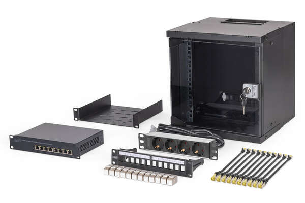 Naar omschrijving van DN-49101-SET - DIGITUS SOHO Pro netwerkset, 10 inch - 6U, 315 x 300mm (B x D)