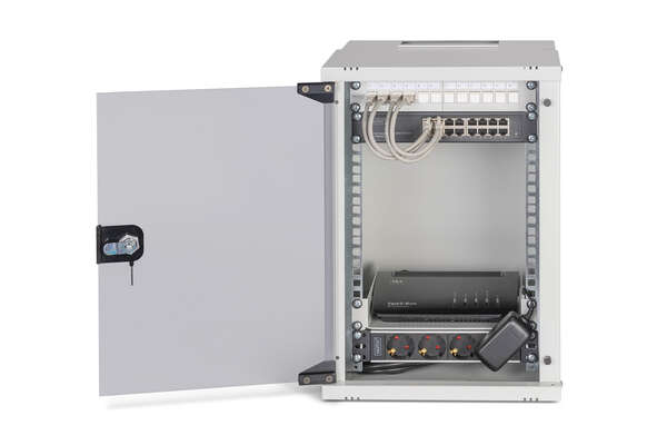 Naar omschrijving van DN-49102-SET - DIGITUS SOHO Pro network set, 10 inch - 9U, 315 x 300mm (W x D)