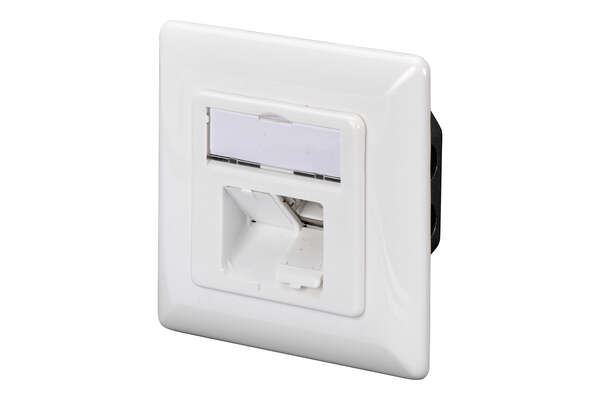 Naar omschrijving van DN-9005-N - CAT 6 wall outlet, shielded, 2x RJ45 8P8C, LSA, pure white, flush mount