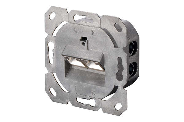 Naar omschrijving van DN-9005-N - CAT 6 wall outlet, shielded, 2x RJ45 8P8C, LSA, pure white, flush mount
