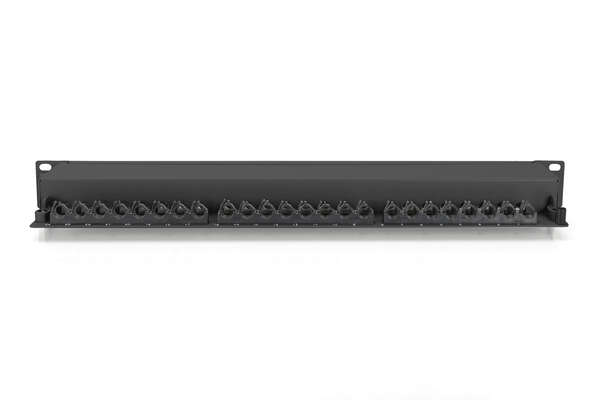 Naar omschrijving van DN-91624S-EA-B - CAT 6A Patch Panel, shielded, 1U, 24-port, 8P8C, bl RAL 9005, 483 mm (19