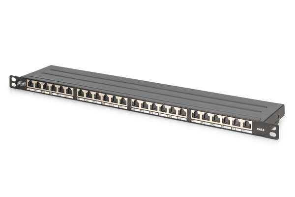 Naar omschrijving van DN-91624S-SL-SH - CAT 6 Patch Panel, shielded,24-port RJ45 with shutter, 8P8C, LSA, 0.5U, 19