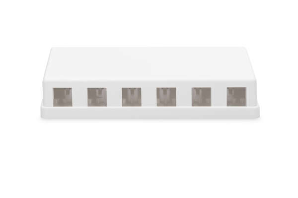 Naar omschrijving van DN-93705 - Surface mount box for Keystone Jacks pure white, 6-port
