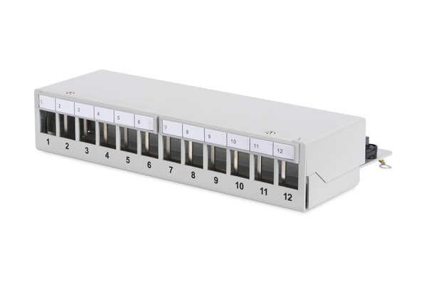 Naar omschrijving van DN-93706 - Modular Desktop Patch Panel, shielded 12-port, light grey