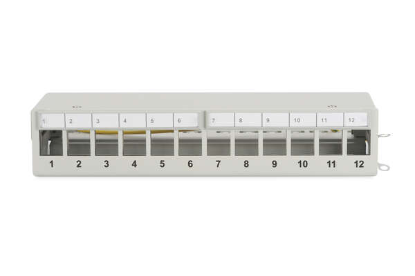 Naar omschrijving van DN-93706 - Modular Desktop Patch Panel, shielded 12-port, light grey