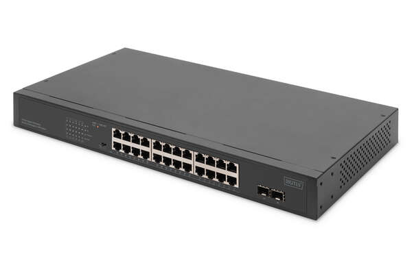 Naar omschrijving van DN-95348-2 - 24-Port Gigabit + 2-Port Gigabit SFP Unmanaged PoE Switch