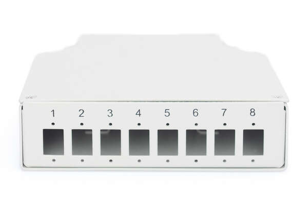 Naar omschrijving van DN-96891 - Din Rail Splice Box for 8 LC/DX couplers, Color grey