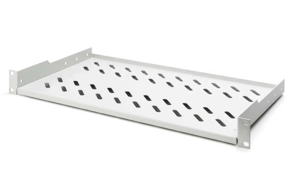 Naar omschrijving van DN-97609 - 1U fixed shelf for racks from 400 mm depth 45x482x250 mm, up to 15 kg, grey (RAL 7035)