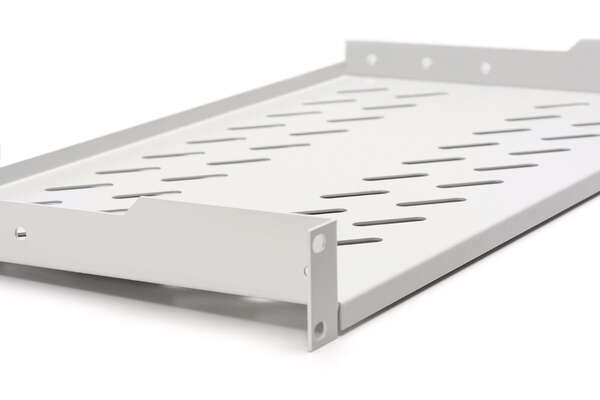 Naar omschrijving van DN-97609 - 1U fixed shelf for racks from 400 mm depth 45x482x250 mm, up to 15 kg, grey (RAL 7035)