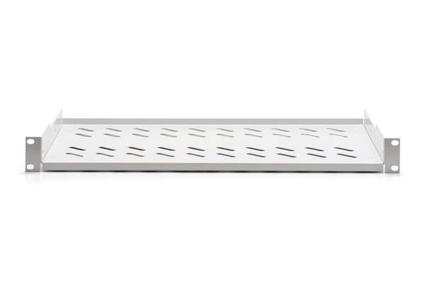 Naar omschrijving van DN-97609 - 1U fixed shelf for racks from 400 mm depth 45x482x250 mm, up to 15 kg, grey (RAL 7035)