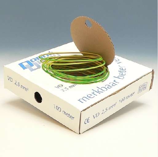 Naar omschrijving van ELVDGNGE100 - DonnÃ© VD Draad Groen/Geel-D- bu 2,5 mm2