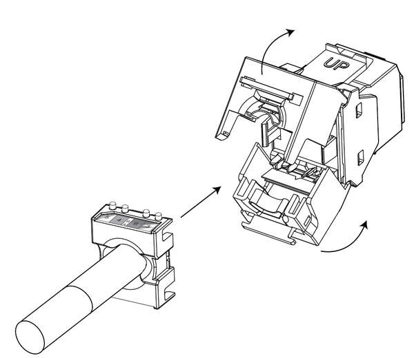 Naar omschrijving van E-20070 - Keystone Jack, Cat.6a RJ45-LSA, STP, tool-less