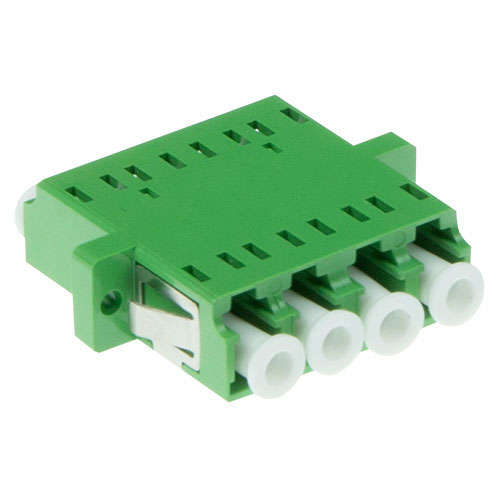 Naar omschrijving van EA1021 - Fiber optic LC-APC quad adapter met keramische huls, groen, OS2