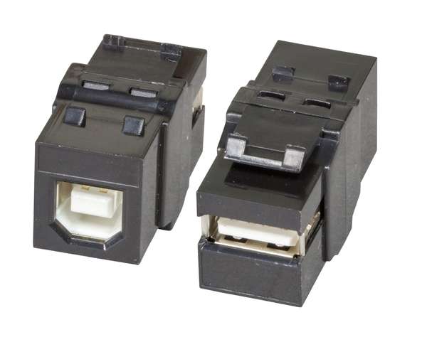 Naar omschrijving van EB534 - Keystone Adapter USB2.0  A/B *ZWART*