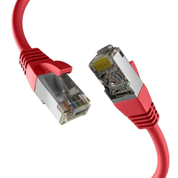Naar omschrijving van EC020200293 - CAT8.1 RED 3m RJ45 Patch Cable S/FTP PIMF LSZH 2000MHZ 40GB Network Cable