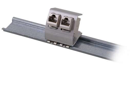 Naar omschrijving van MP0051 - DIN-Rail adapter for 1x RJ45 keystone modules, metal