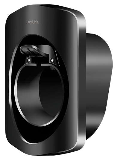Naar omschrijving van EVM0101 - Wall Mount with cable rest for EV charging cable, w/ lock, plastic, black