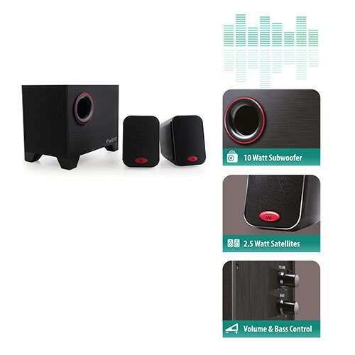 Naar omschrijving van EW3505 - Ewent 2.1 Speakersysteem, 15W RMS, zwart, 230V voeding