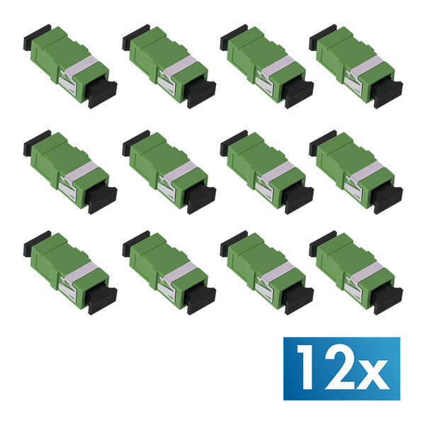 Naar omschrijving van FA01SC9 - Fiber Adapter SC Simplex, 12 pieces, without flange, green, internal laser protection