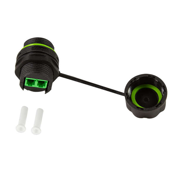 Naar omschrijving van FA05LC2 - Waterproof fiber optic Duplex LC connector with cable gland and dust cap