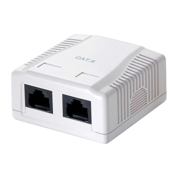 Naar omschrijving van FA6002 - Contactdoos UTP Opbouw 2x RJ45 jack