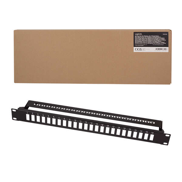 Naar omschrijving van FB0003B - Fiber Optic Panel for 24× SC-Duplex or LC-Quad adapter, black