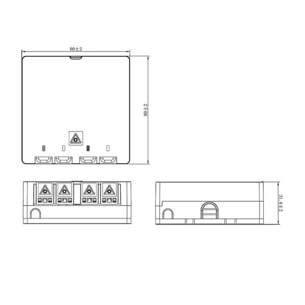 Naar omschrijving van FB1007 - FTTH termination box, 4 ports, wall or DIN rail mounting, white