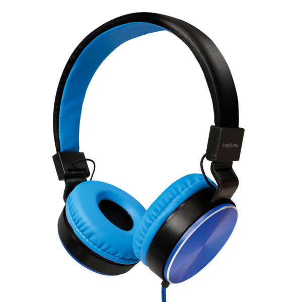 Naar omschrijving van HS0049BL - Foldable stereo headphone, blue