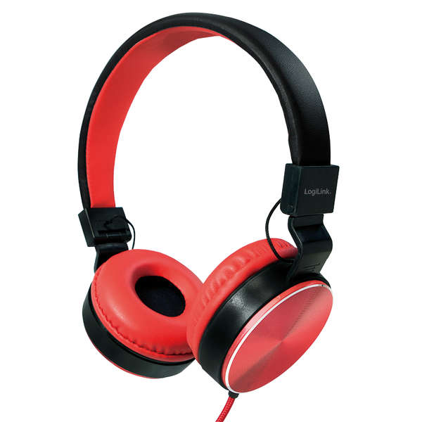 Naar omschrijving van HS0049RD - Foldable stereo headphone, red
